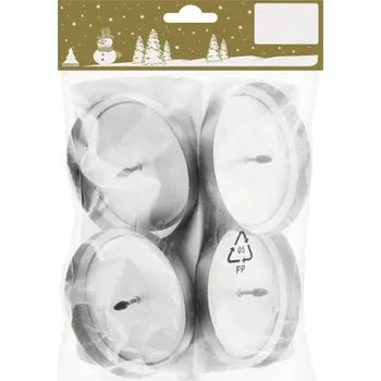 Svícen Bodce na svíčky kovové Ø 8 cm stříbrné 4 ks