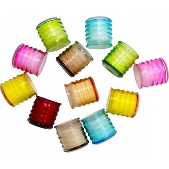 Svíčka 8 svíček Citronella v pestrobarevném skle odpuzujících komáry a hmyz