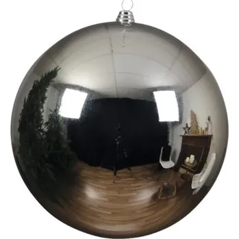Vánoční ozdoba Vánoční ozdoba plastová koule Lafiora Ø 30 cm lesklá stříbrná