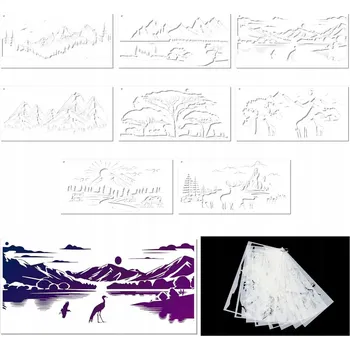 kreativní sada MALÍŘSKÉ ŠABLONY 8 KS ŘEMESLNÉ ŠABLONY PRO MALOVÁNÍ KREATIVNÍ DEKORACE