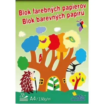 Blok barevných papírů A4 130g 20 listů