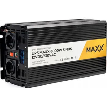 Měnič napětí MĚNIČ NAPĚTÍ NAPĚTÍ UPS SINUS 12V 230V MAXX 1500/3000W LCD DÁLKOVÉ OVLÁDÁNÍ