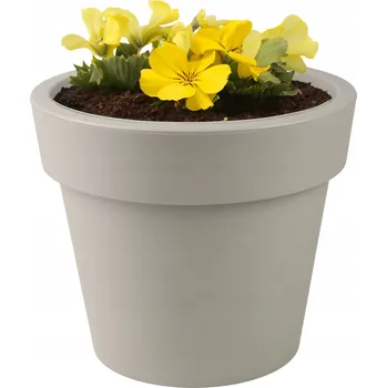 Květináč KVĚTINÁČ OBAL NA KVĚTINÁČ GAMMA 32X27 CM BÉŽOVÝ KULATÝ PLAST