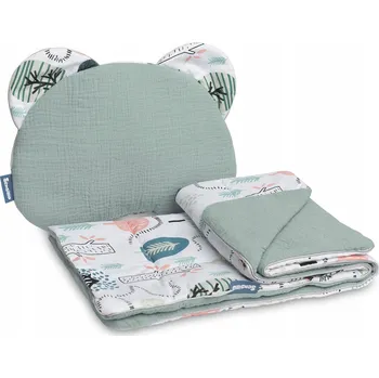 Dětská deka DEKA POLŠTÁŘ MEDVÍDEK - SADA DO KOČÁRKU, HLUBOKÉ KORBY, SPORTOVNÍHO KOČÁRKU, MUŠELÍNOVÁ 2v1