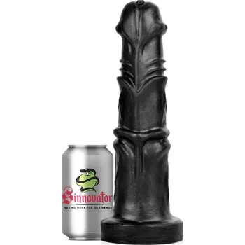 Dildo Sinnovator Steed Platinum Silicone Dildo 10 Inches Black, prémiové silikonové dildo s Vac-U-Lock 28 x 4,4–5,5 cm