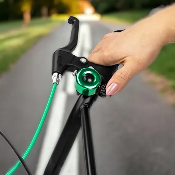 Zvonek na kolo Hlasitý hliníkový zvonek na kolo pro děti i dospělé DR7 zelený