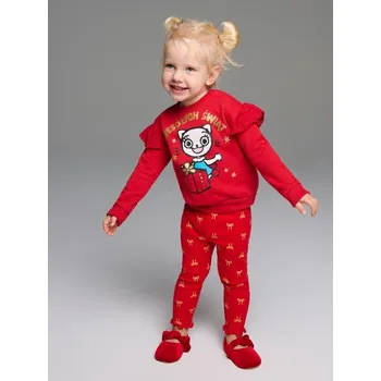 Dívčí legíny Sinsay - Žebrované legíny - červená - 445GK-33X - 445GK-33X-98