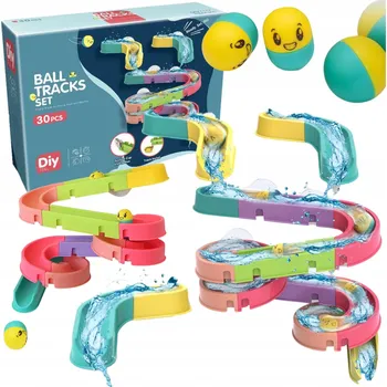 Hračka pro nejmenší Věž s kuličkami HRAČKA DO VANY SADA DÍLKŮ NA STAVĚNÍ 30 dílů