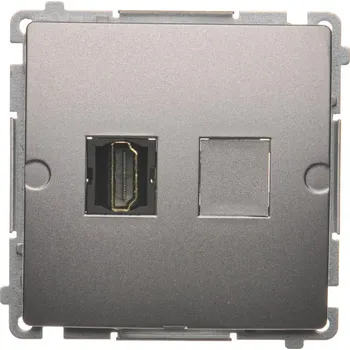 Elektrická zásuvka Zásuvka HDMI 1 násobná, Simon Basic BMGHDMI.01/21, ocel