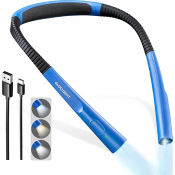 Lampička Glocusent LED lampička na čtení 3 barvy světla 6 úrovní jasu, USB nabíjení