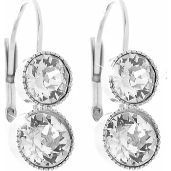 Módní doplněk JSB bijoux s.r.o. Stříbrné náušnice klapky dva větší krystaly Swarovski Crystal (Stříbro 925/1000)