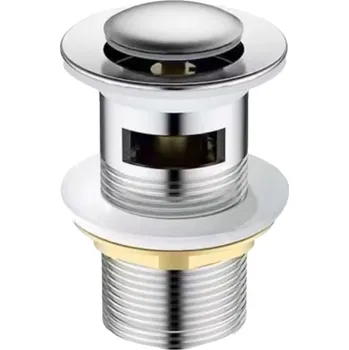 Sifon Zátka s přepadem klik-klak kulatý Perfecto stříbrná