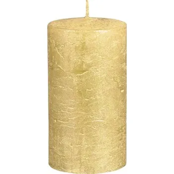 Svíčka Svíčka válec rustikální METALIK Ø6x9 cm zlatá