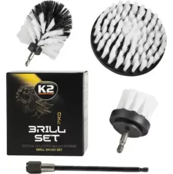 K2 BRILL SET PRO - Profesionální sada kartáčů na čištění čalounění a plastů