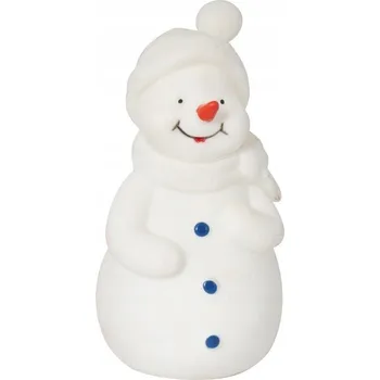 Vánoce Podsvícený sněhulák LED 12 cm Vánoční dekorace na baterie OZDOBA FIGURKA