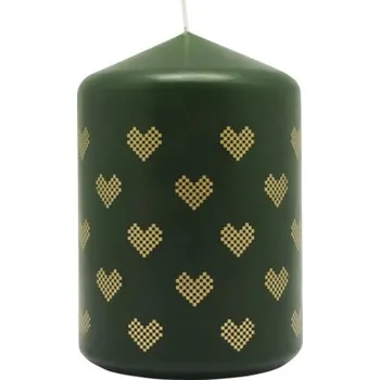 Svíčka Svíčka s potiskem zelená Ø6,8x10 cm