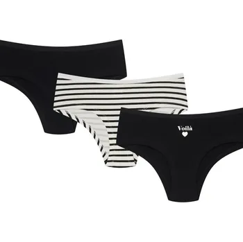 Kalhotky DÁMSKÉ ŠORTKY 3 PAK 43055-K084 PA-PA AW25 černobílý XL