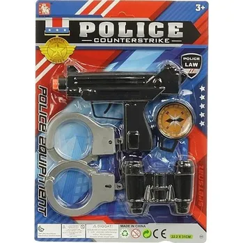 Dětská zbraň Sada pistole, pouta, dalekohled a kompas 6610