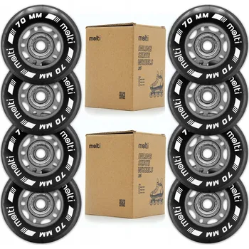 Kolečkové brusle Sada koleček z PU kaučuku 70x24 82A + ložiska ABEC-9 pro kolečkové brusle molti