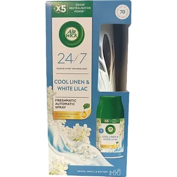 Osvěžovač vzduchu Air Wick Freshmatic Cool Linen & White Lilac - Vůně svěžího prádla automatický osvěžovač komplet 250 ml