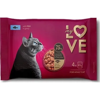 Krmivo pro kočku My Love mokré krmivo pro kočky Ryba v omáčce 4x85g