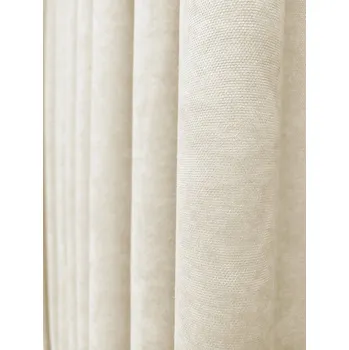 LÁTKA MILAN VELVET RAŽENÝ ZÁVĚS BÉŽOVÁ 300 cm