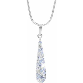 Módní doplněk JSB bijoux s.r.o. Stříbrný náhrdelník dlouhá kapka s krystaly Swarovski Light Sapphire (Stříbro 925/1000)