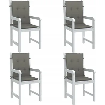 Podsedák POLŠTÁŘE NA ŽIDLE S NÍZKÝM OPĚRADLEM, 4 KS, TMAVĚ ŠEDÉ