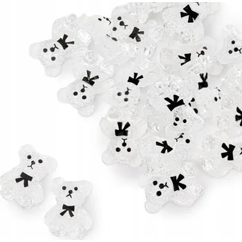 3D Medvídci na zdobení nehtů Molly Nails čiré, 20 ks