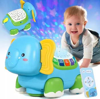 Hračka pro nejmenší UTÍKAJÍCÍ LEZOUCÍ SLON INTERAKTIVNÍ HRAČKA ZVUKY HUDBA CHODÍTKO