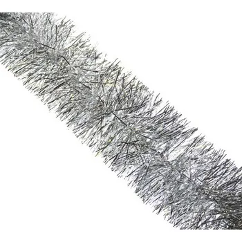 Vánoční dekorace Vánoční řetěz lesklý Ø 9 cm x 2 m stříbrný