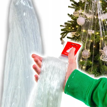 Vánoční dekorace VÁNOČNÍ LAMETY ANDĚLSKÉ VLASY NA STROMEČEK TRANSPARENTNÍ LAMETA # 100 cm