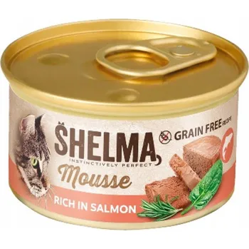 Krmivo pro kočku MOKRÉ KRMIVO PRO KOČKY SHELMA PĚNA LOSOS ŠPENÁT ROZMARÝN 85 G BEZ OBILOVIN