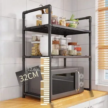 regál KUCHYŇSKÝ ORGANIZÉR NAD MIKROVLNNOU TROUBU TOASTER POLICE REGÁL NA KOŘENÍ PATROVÝ Černá