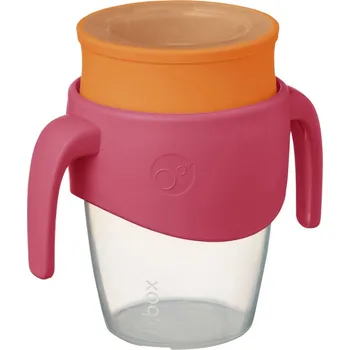 B.box Hrneček netekoucí 360° tréninkový pro učení pití 250 ml strawberry shake (jahodový koktejl)