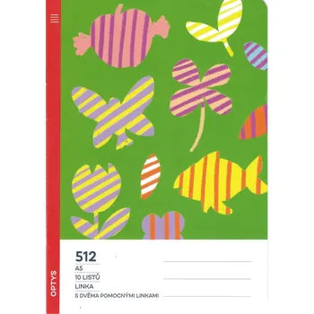 Sešit OPTYS Sešit A5 linkovaný s pomocnou linkou 512