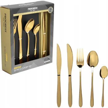 Příbor SADA PŘÍBORŮ 20 KS PRO 4 OSOBY ZLATÝ LESK PROGRESS