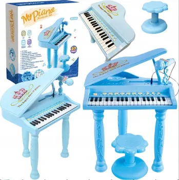 Hudební nástroj pro děti ELEKTRICKÉ PIANO VELKÁ SADA MIKROFON ŽIDLIČKA SVĚTELNÉ EFEKTY