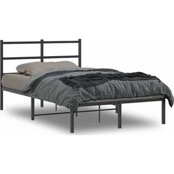 Postel vidaXL Kovový rám postele s čelem 120 x 190 cm [355362] Barva: Černá