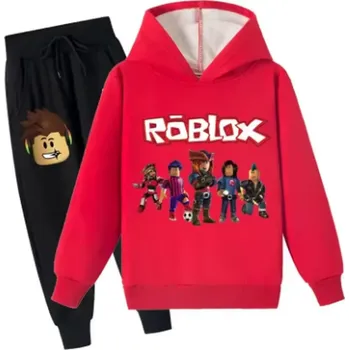 Dětská tepláková souprava ROBLOX Barva: černé kalhoty + červená mikina (11), Velikost: 130