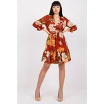 FPrice Šaty s květovaným vzorem a páskem oranžové Velikost: XL