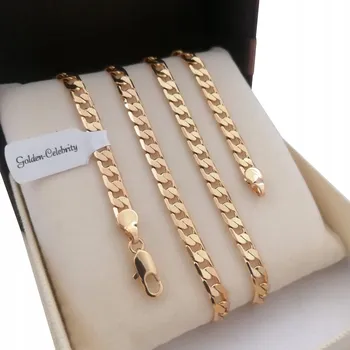 Řetízek ZLATÝ PANCR ŘETÍZEK + KŘÍŽ 55CM ZÁRUKA 18K