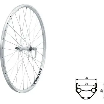 Ráfek na kolo Zapletené Kolo Přední KLS DRAFT V-brake F, 26", Silver (46221)