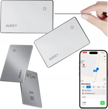 IP kamera Chytrý lokalizátor, Bluetooth karta AUKEY TM-21 pro iOS, do peněženky nebo na zavazadla