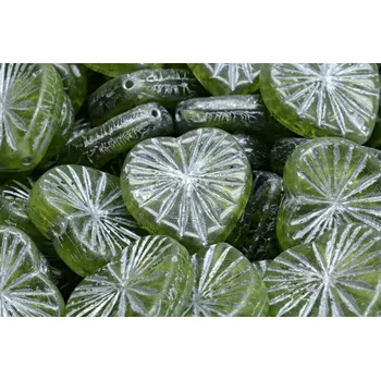 Korálek Korálky Kiwi Srdíčka č.5880 (18x18mm)