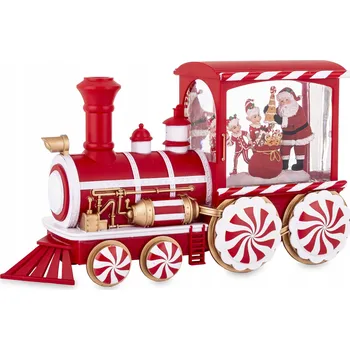 Vánoční dekorace Vánoční LED dekorace lokomotiva s hrací skříňkou - vánoční ozdoba