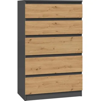 Komoda Komoda TopEshop antracit laminovaná deska 5 zásuvek 70x40x109,5 cm matná