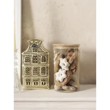 Dóza na potraviny Sinsay - Skleněná nádoba na potraviny s motivem vánočních stromků - zlatá - 697GR-GLD - 697GR-GLD-ONE