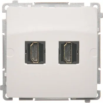 Elektrická zásuvka Zásuvka HDMI 2 násobná, Simon Basic BMGHDMI2.01/11, bílá
