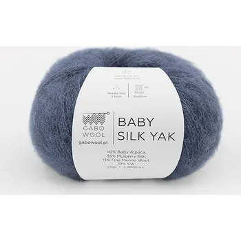 Příze Příze Gabo Wool Baby Silk Yak 9917 šedo-modrá